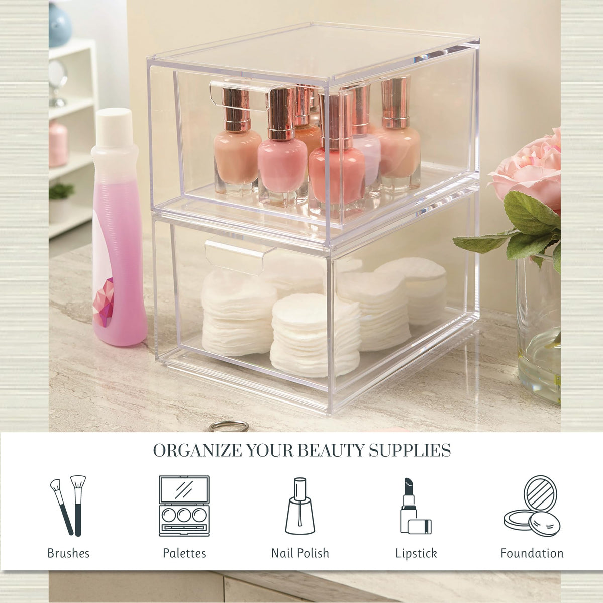 STORi Audrey drawer pulled open showing interior storage and easy access