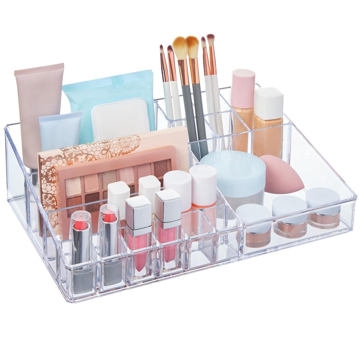STORi front view showing 15 compartments and organized cosmetics benefit visibility