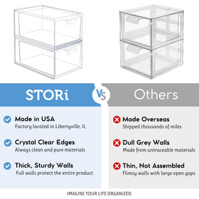 STORi Audrey stacked inside a kitchen cabinet maximizing vertical storage
