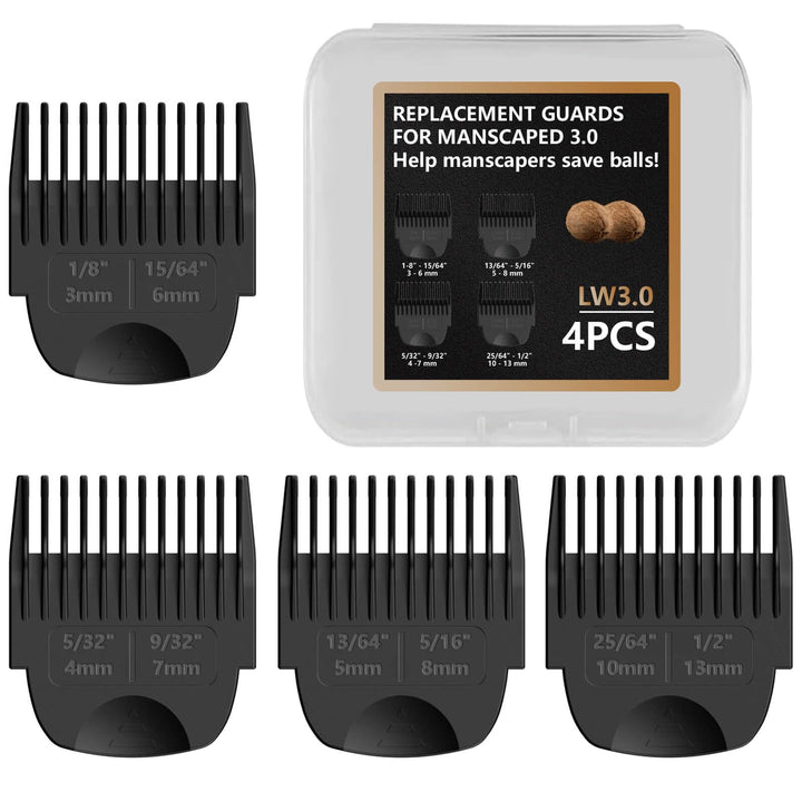 Stovast front packaging showing four Manscaped 3.0 replacement guards and benefits