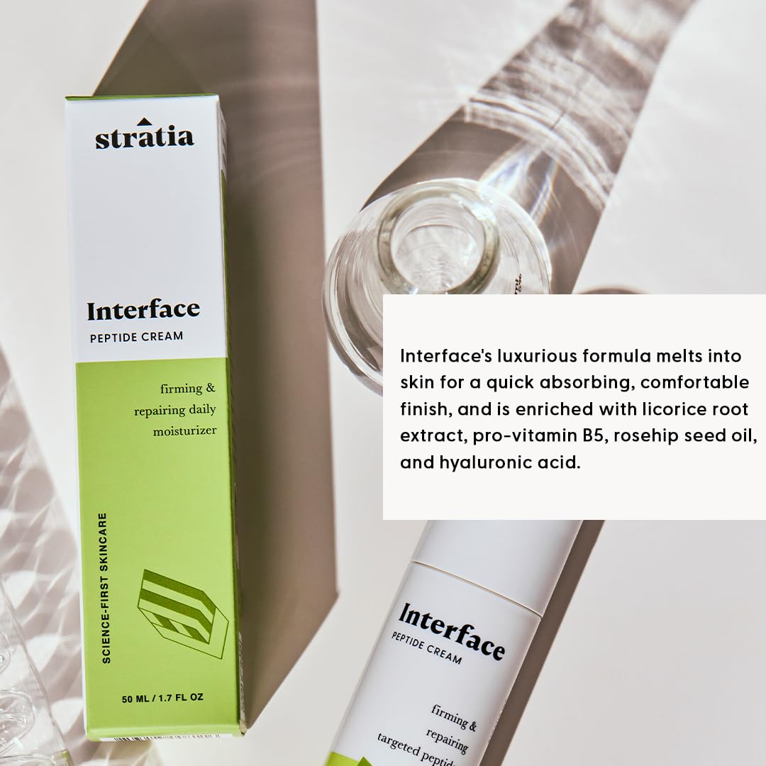 Stratia being applied to cheek illustrating smooth spreadability and hydration