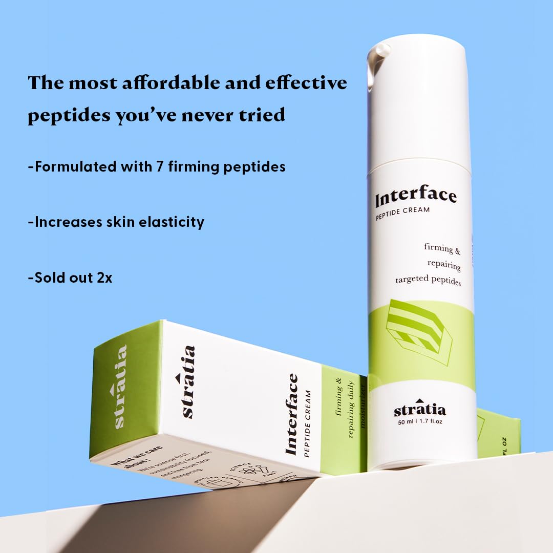 Stratia cream texture close-up highlighting lightweight, fast-absorbing finish