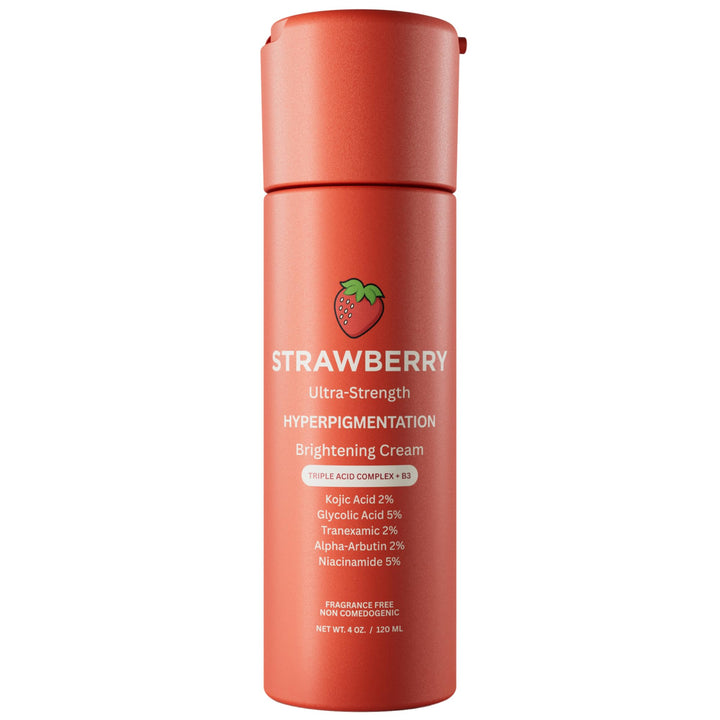Strawberry front packaging showing brightening cream and product benefit