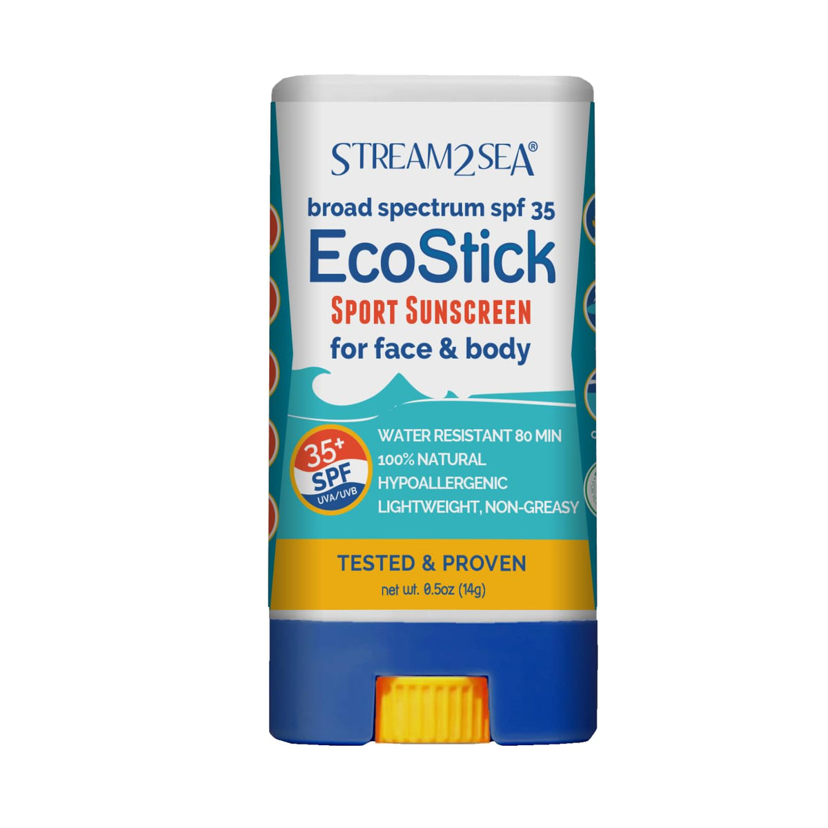 STREAM 2 SEA EcoStick front packaging showing SPF and reef-safe benefit