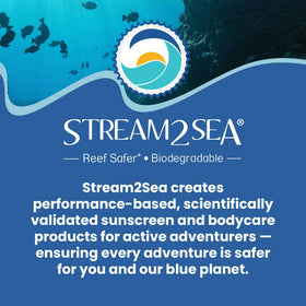 STREAM 2 SEA sunscreen in use at beach lifestyle scene showing reef-safe activity benefit
