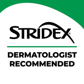 Applying a Stridex sensitive pad to cheek to treat blemishes while soothing - helps unclog pores