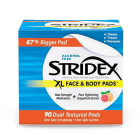 Stridex XL front packaging showing quantity and brand for effective acne care