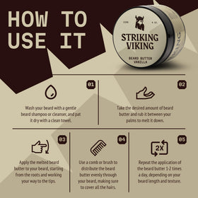Striking Viking butter on hand ready to apply, eases beard styling
