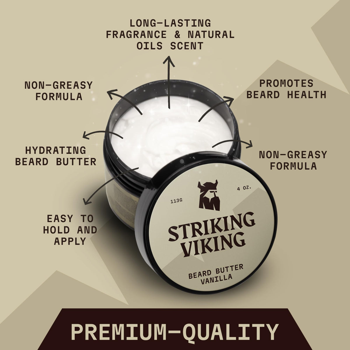 Striking Viking 4oz jar next to coin showing true size and portability