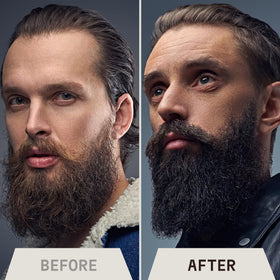 Striking Viking bottle beside jojoba and argan ingredients highlighting natural blend