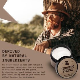 Striking Viking cream being applied with fingertips to provide hydration and light styling control