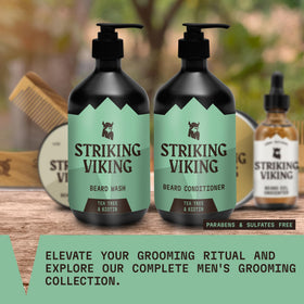 Striking Viking foam lather action in beard demonstrating effective cleansing benefit
