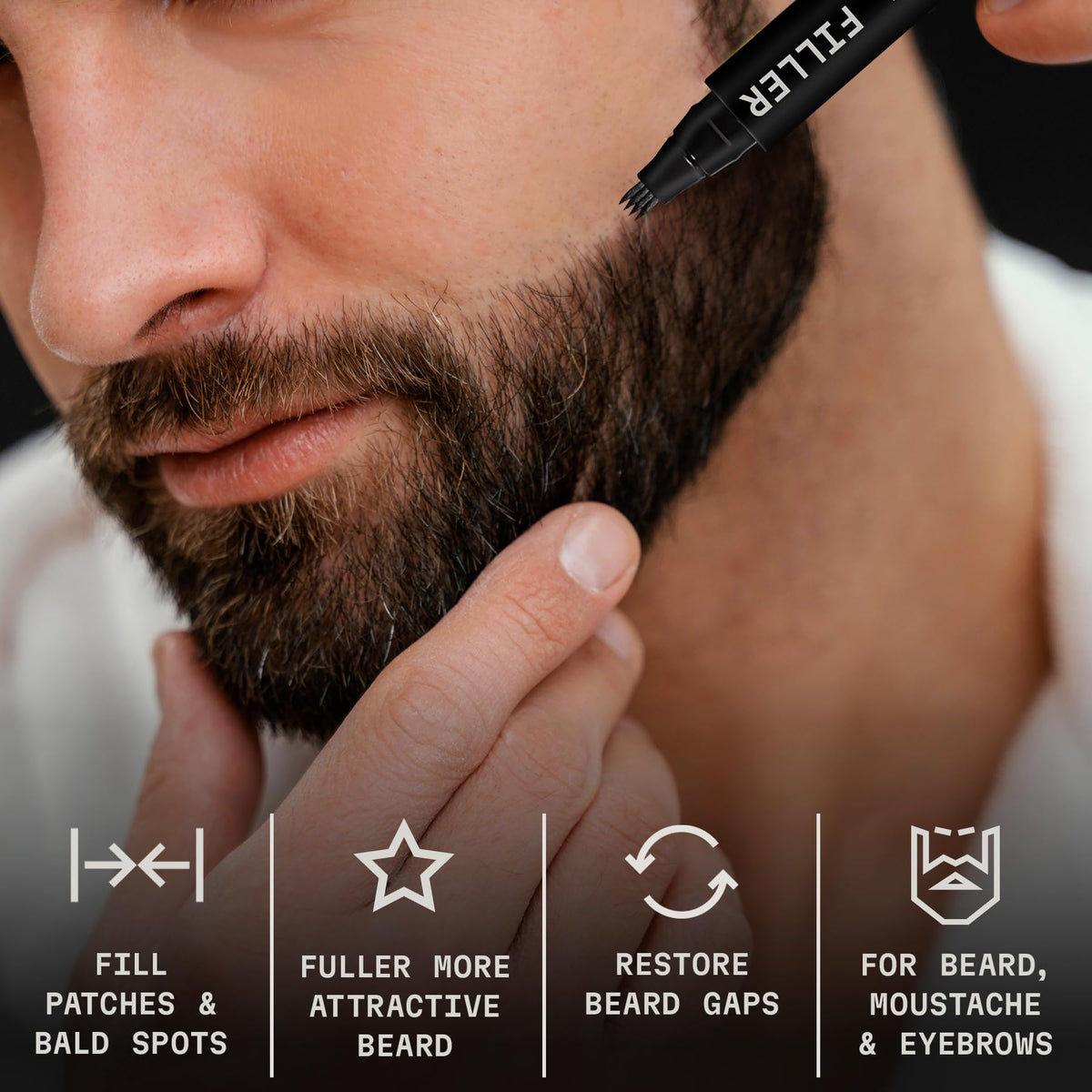Striking Viking four-pronged tip close-up creating hair-like strokes precisely