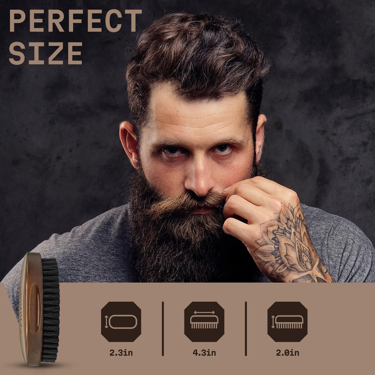 Striking Viking brush tucked in a pants pocket demonstrating travel-ready convenience