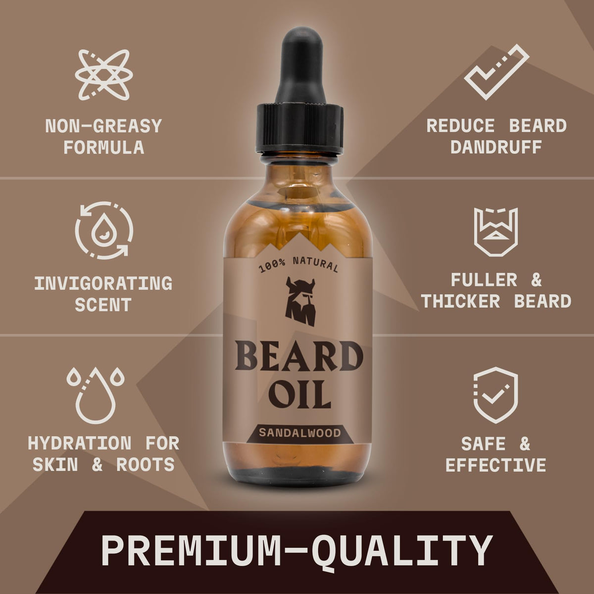 Striking Viking label detail highlighting ingredients and 2 fl oz volume benefit