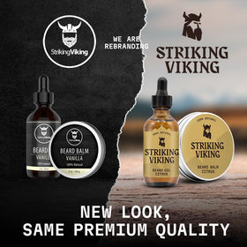 Striking Viking jar on bathroom shelf in grooming routine showing easy daily use and neat storage