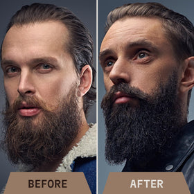 Striking Viking lifestyle shot outdoors, groomed beard with confident scent aura