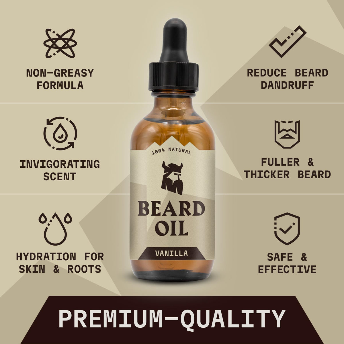 Striking Viking beard oil being applied to beard demonstrating softer hair benefit