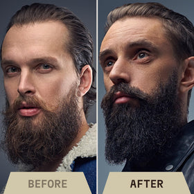Striking Viking bottle on bathroom vanity indicating daily grooming routine benefit
