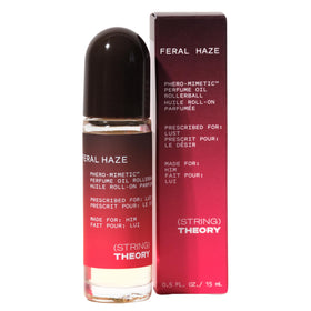 STRING THEORY bottle front packaging showing rich smoky-vanilla design and sleek travel size