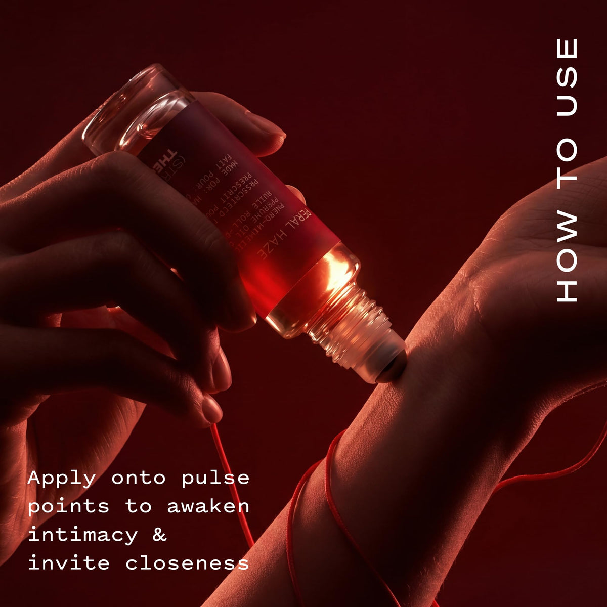 STRING THEORY Hannah applied to wrist pulse point to invite closeness and warmth