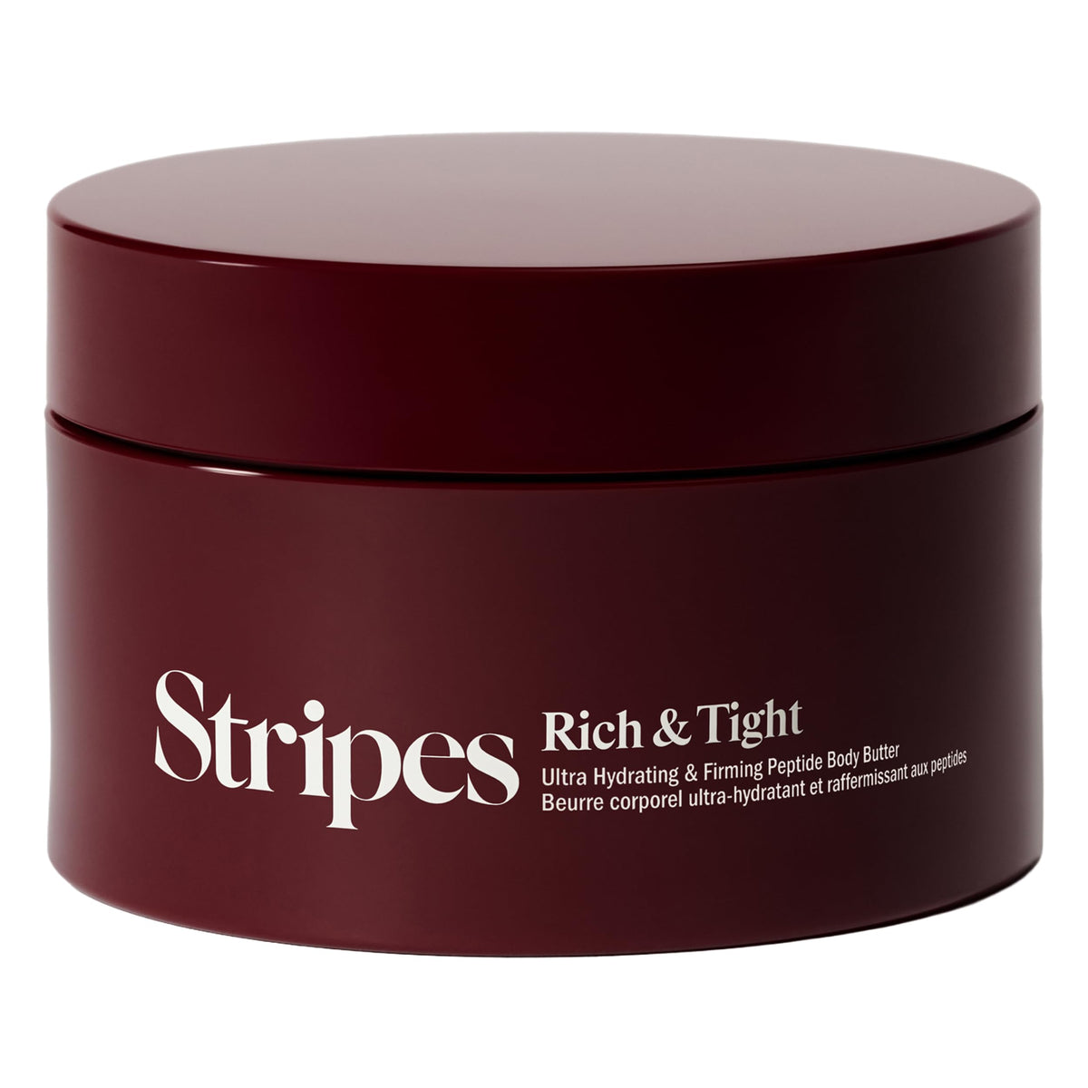 STRIPES jar front view showing label and 16.48 oz size for clear product identity and benefit