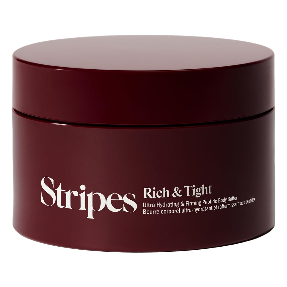 STRIPES jar front view showing label and 16.48 oz size for clear product identity and benefit
