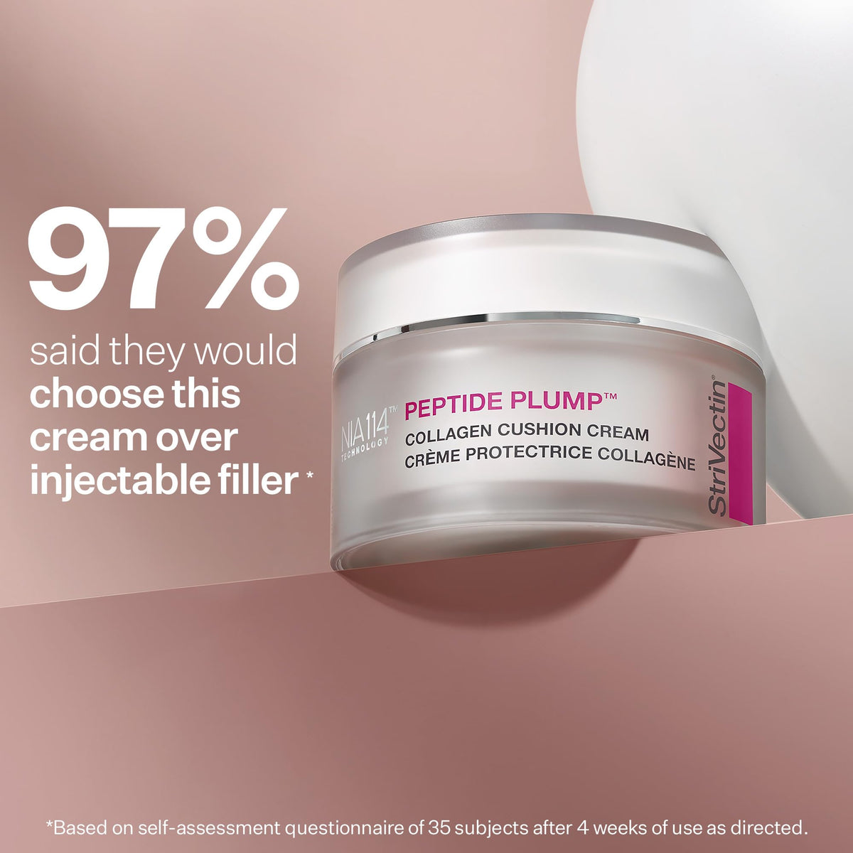 StriVectin cream texture close-up showing cushiony finish and smoothing benefit