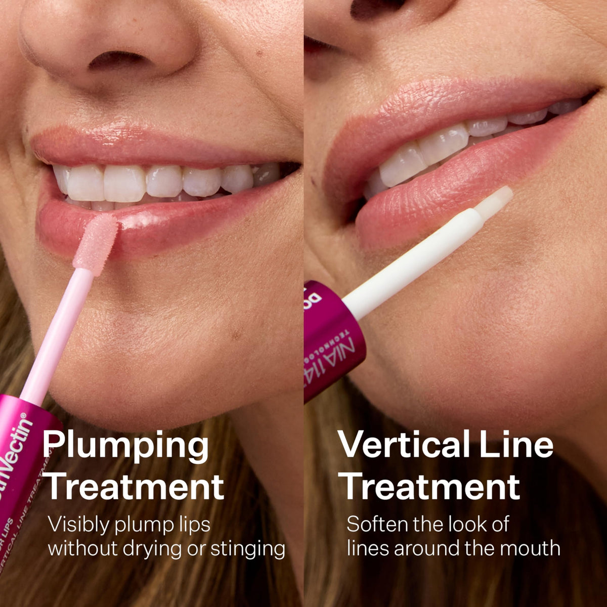 StriVectin DoubleFix lips before and after comparison showing visible plumping benefit