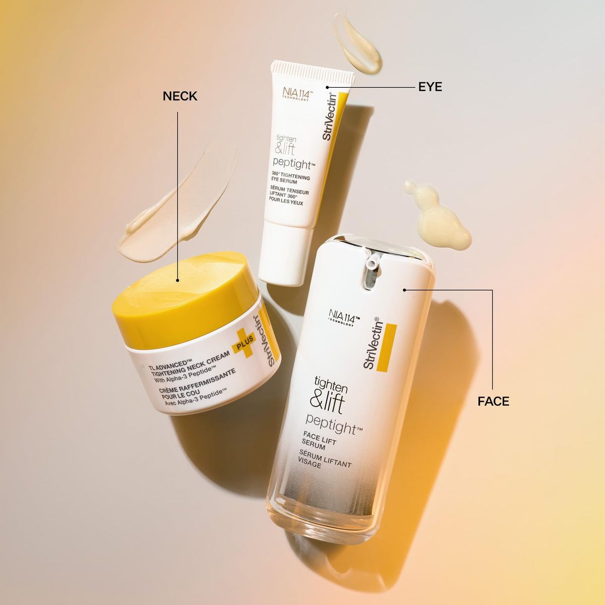 StriVectin eye serum pipette dispensing formula, showing precision and contour benefit