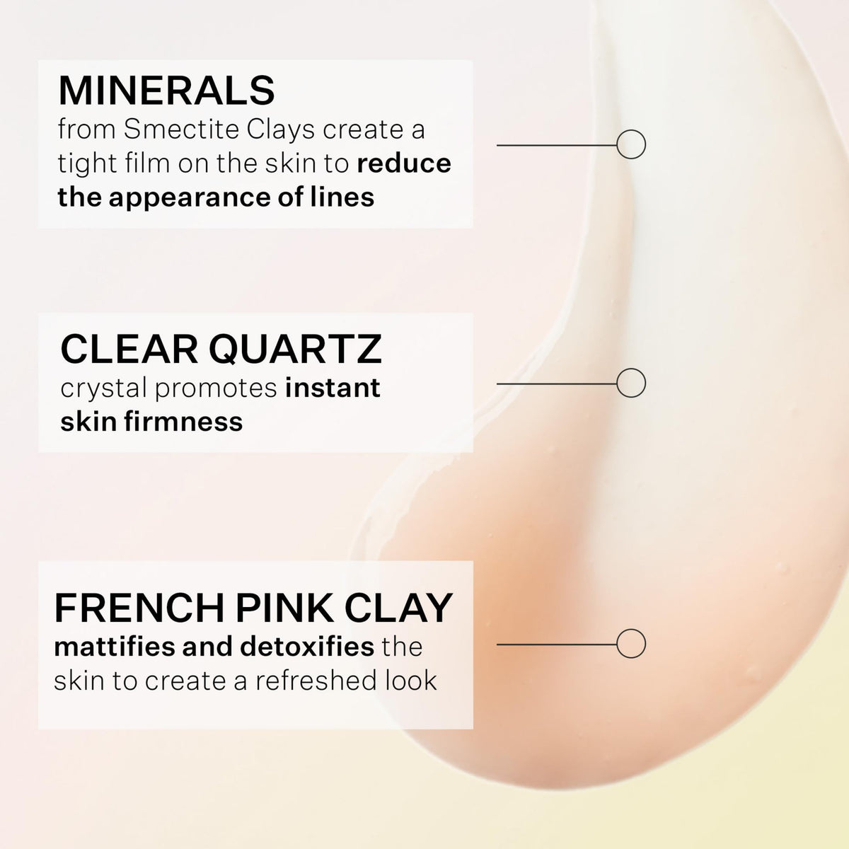 StriVectin cream texture smoothed on skin illustrating lightweight blendability