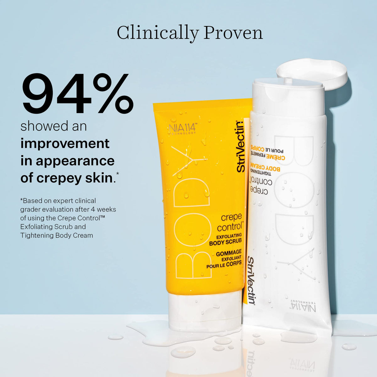 StriVectin label highlighting peptides and NIA-114 technology benefits