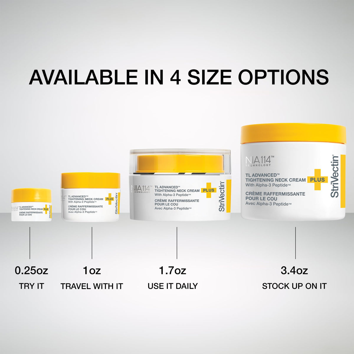 StriVectin label close-up showing Alpha-3 Peptide and ingredient benefits