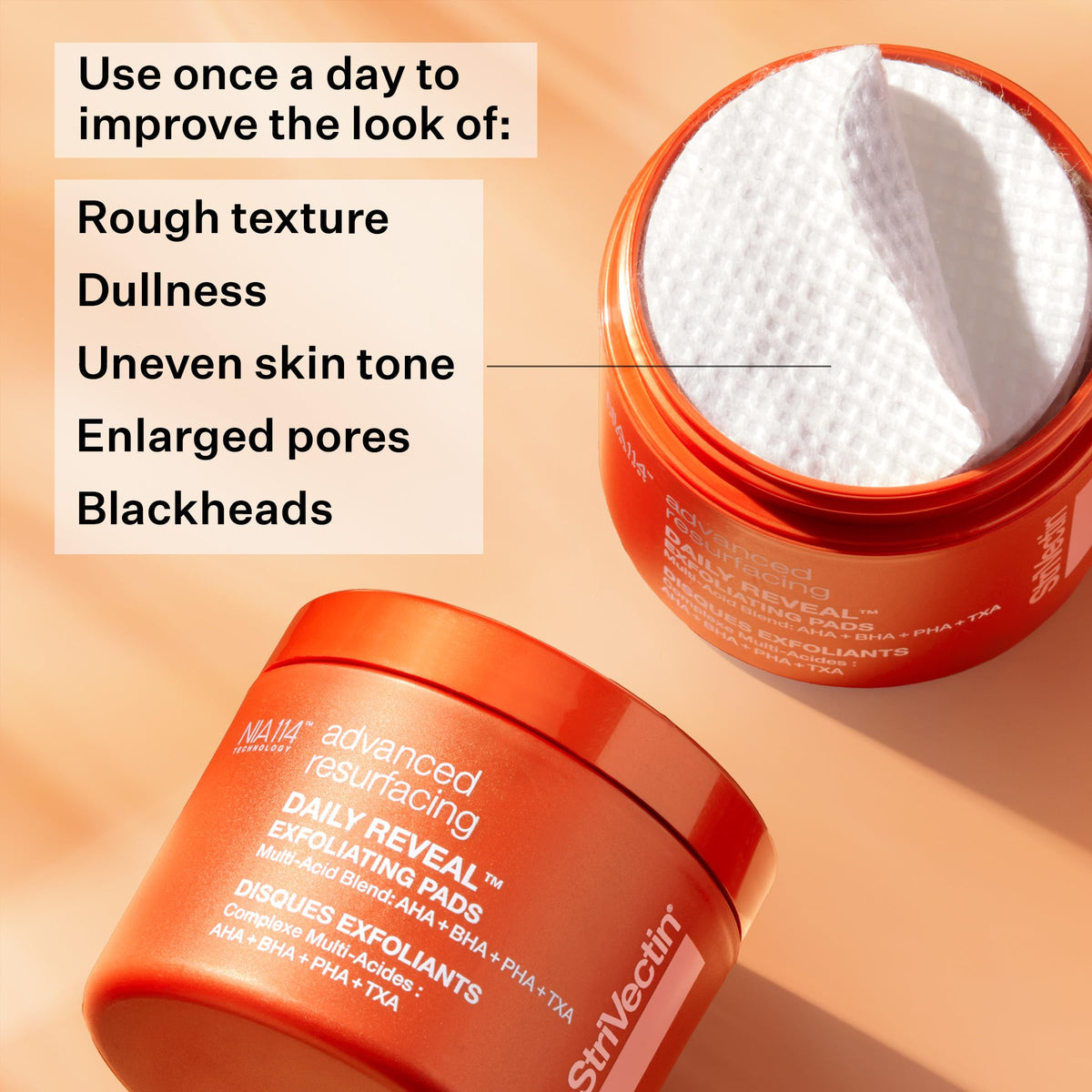 StriVectin close-up of pad texture highlighting gentle exfoliation
