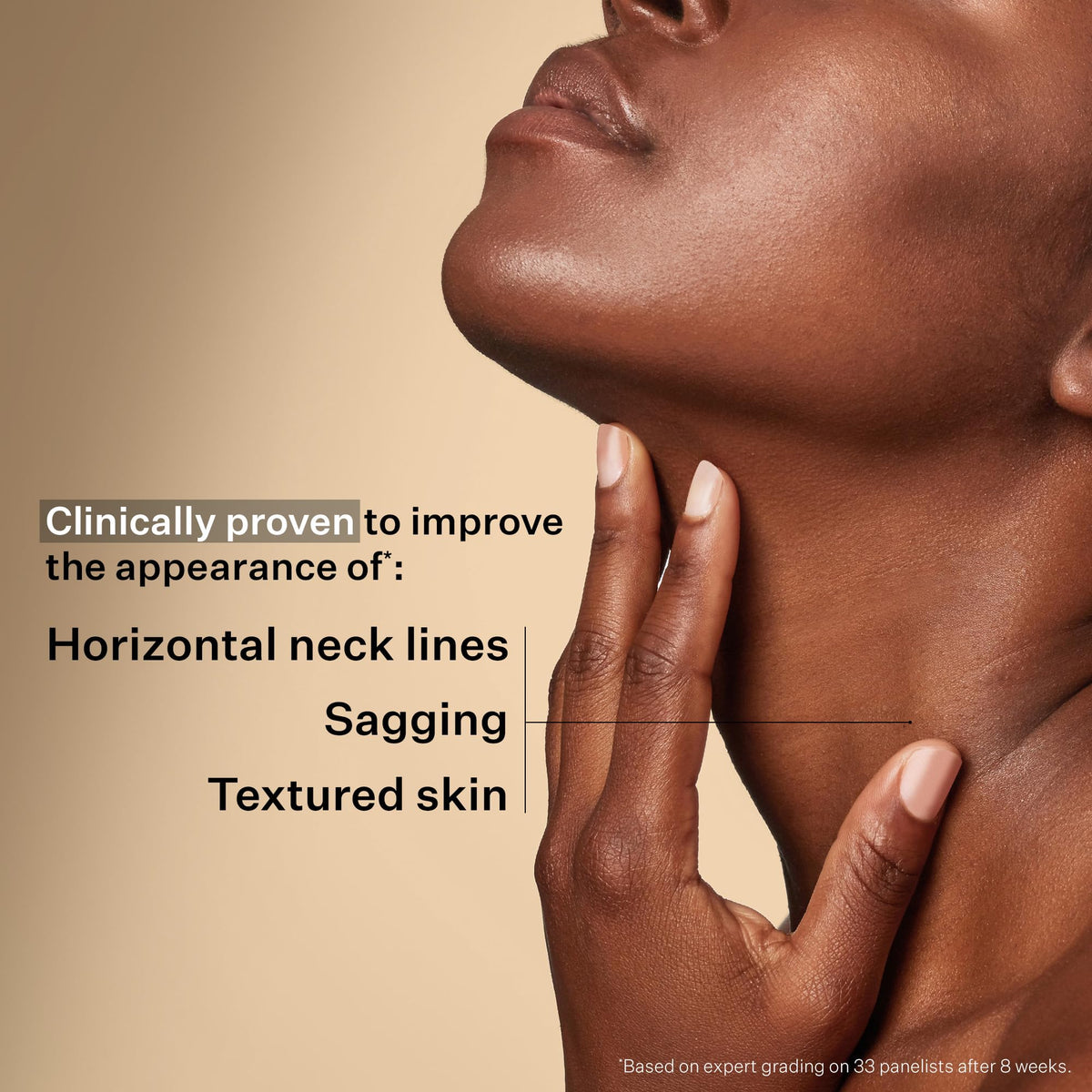 StriVectin serum texture on fingertip illustrating lightweight absorption benefit