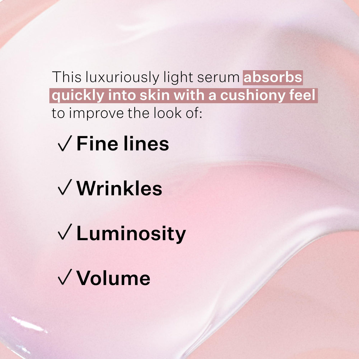 StriVectin serum texture close-up showing lightweight gel that absorbs quickly