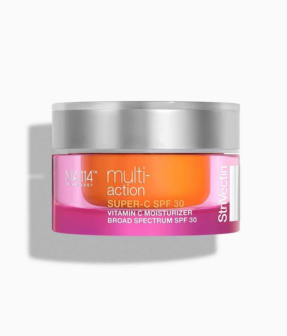 StriVectin front packaging showing product and SPF, brightening benefit