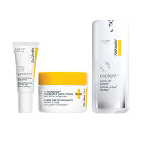 StriVectin trio front packaging showing all three products and benefits
