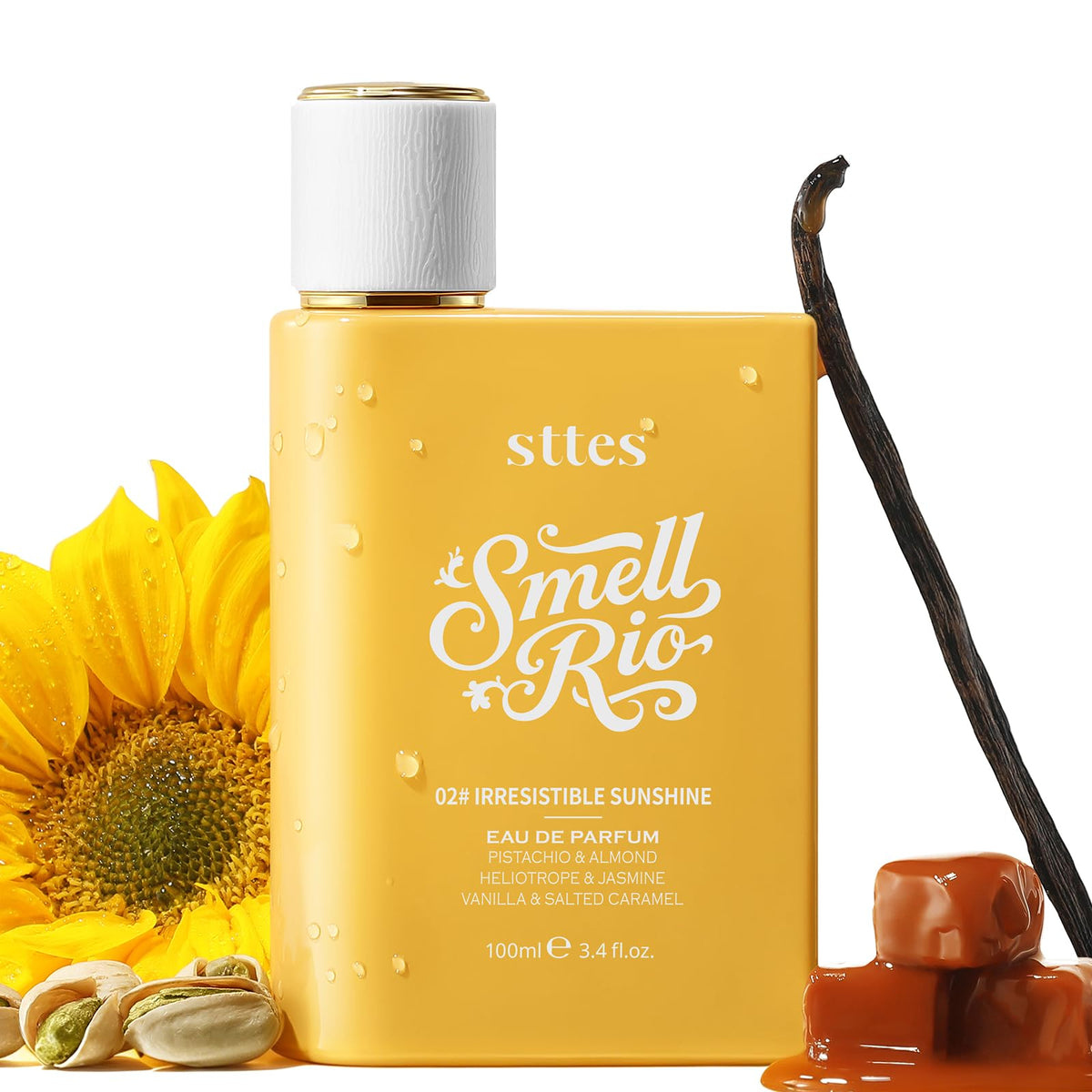 Sttes bottle front view showing elegant design and immediate product recognition