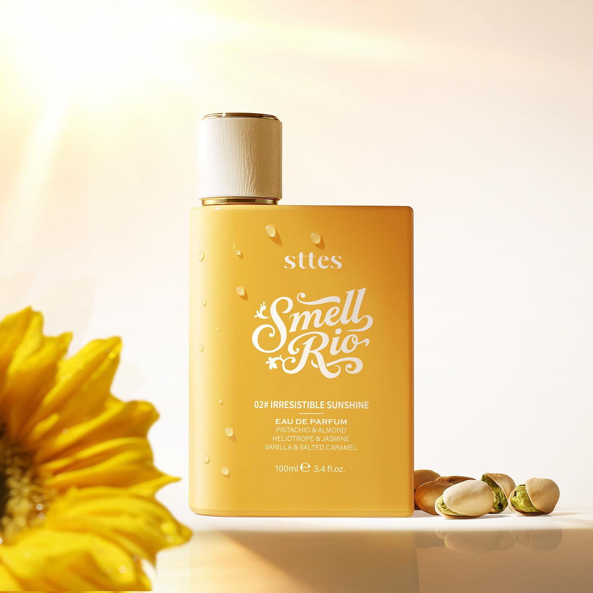 Sttes 100ml bottle held to show scale and travel-friendly size