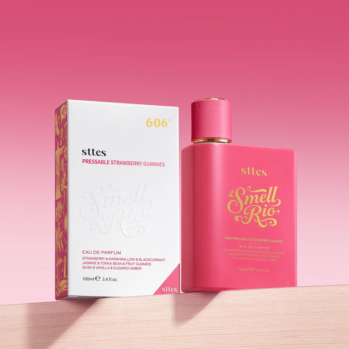 Sttes 100ml bottle beside common objects to show size and value