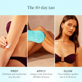 St.Tropez before and after arm comparison showing natural golden result