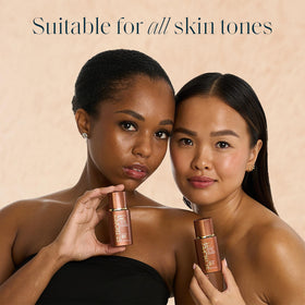 St.Tropez before and after on cheek showing developed sun-kissed glow