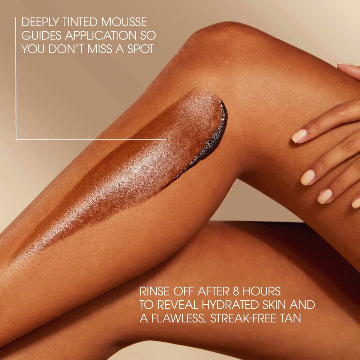 St.Tropez before and after legs showing richer, darker natural tan