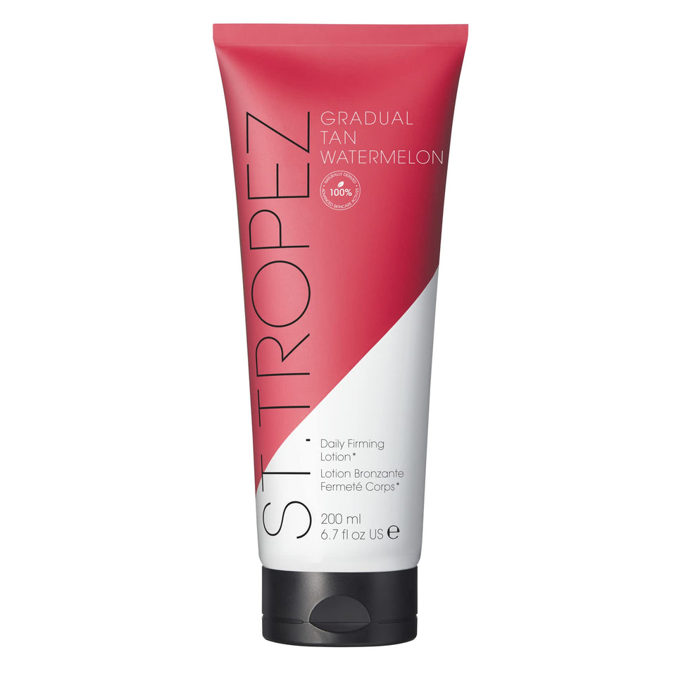 St.Tropez front packaging showing bottle and watermelon scent for buildable glow