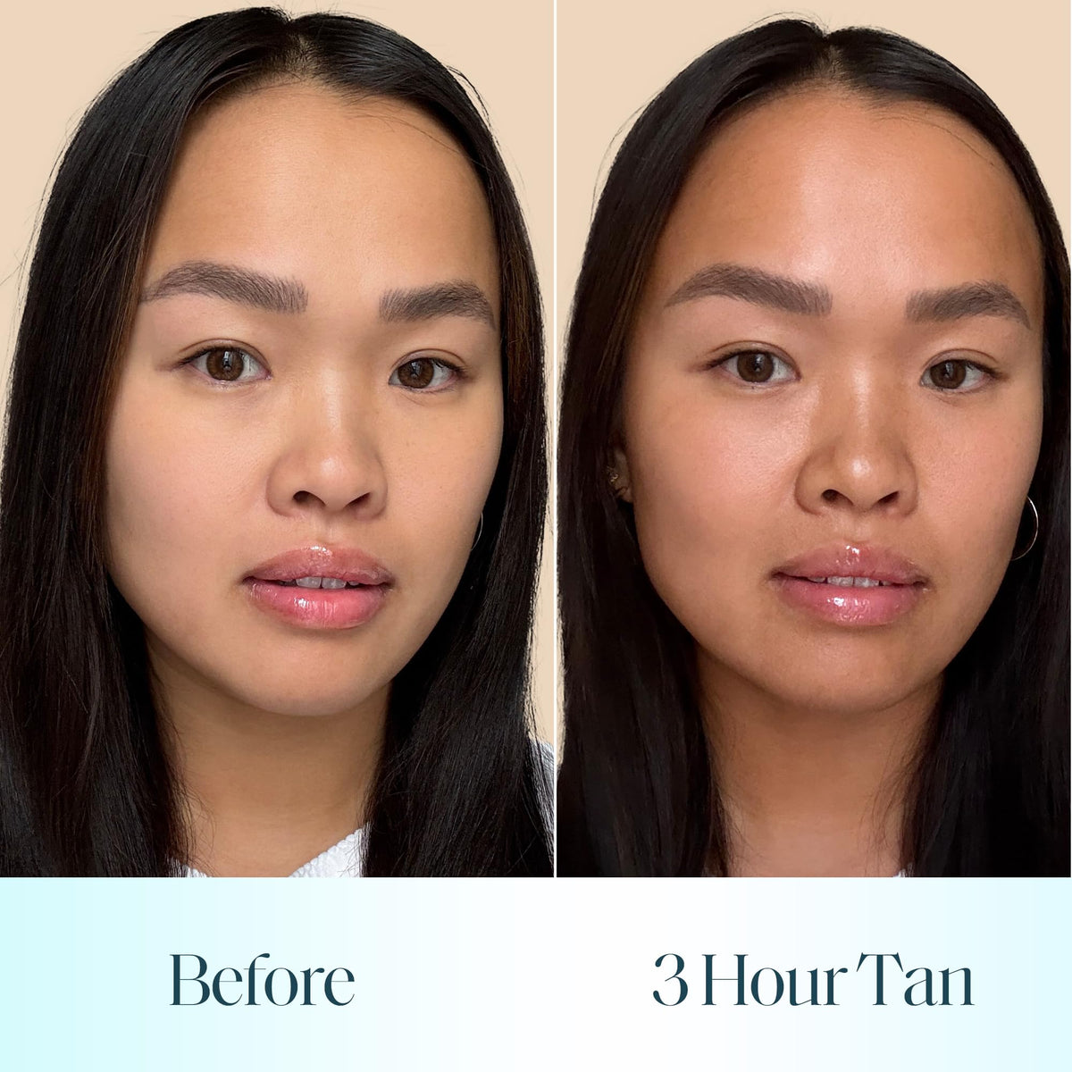 St.Tropez label close-up showing hyaluronic acid and skincare benefit
