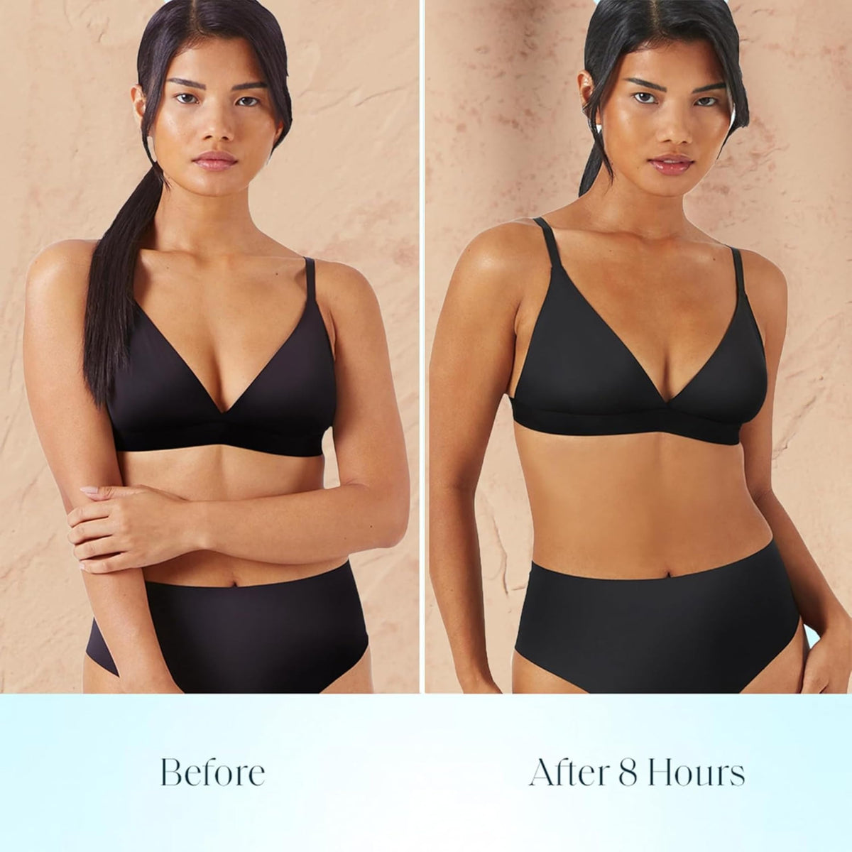St.Tropez mousse dispensed on hand showing quick-dry, non-sticky feel