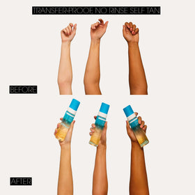 St.Tropez in-use mitt application demonstrating streak-free blending