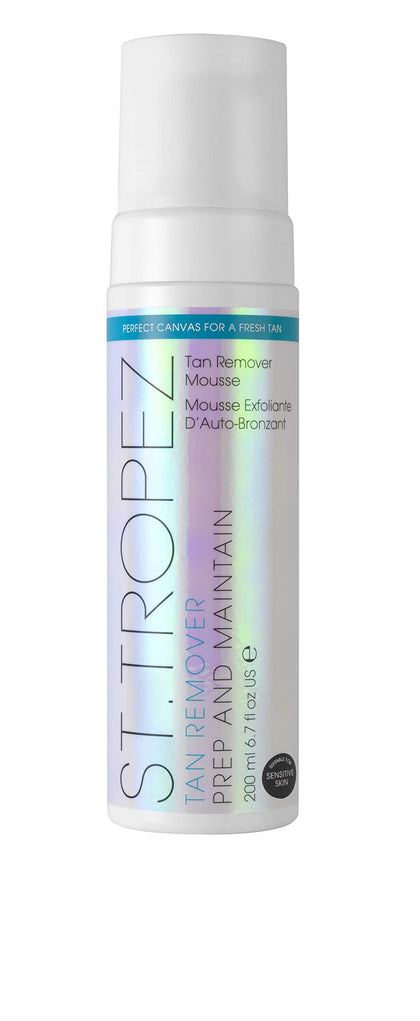 St.Tropez front packaging showing mousse bottle and clear label for easy identification and prepping