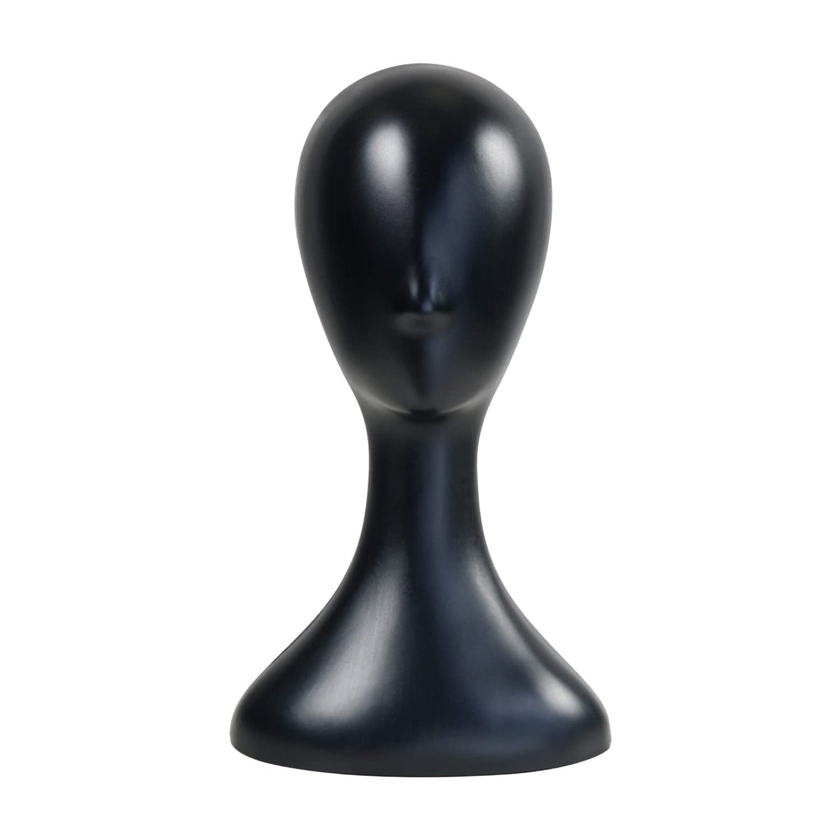 STUDIO LIMITED front view black mannequin head shows natural display and professional presentation